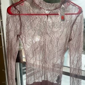 Gorgeous sexy lace bodysuit. Subtle pink. Lace. Sheer. Outfit or lingerie❤️